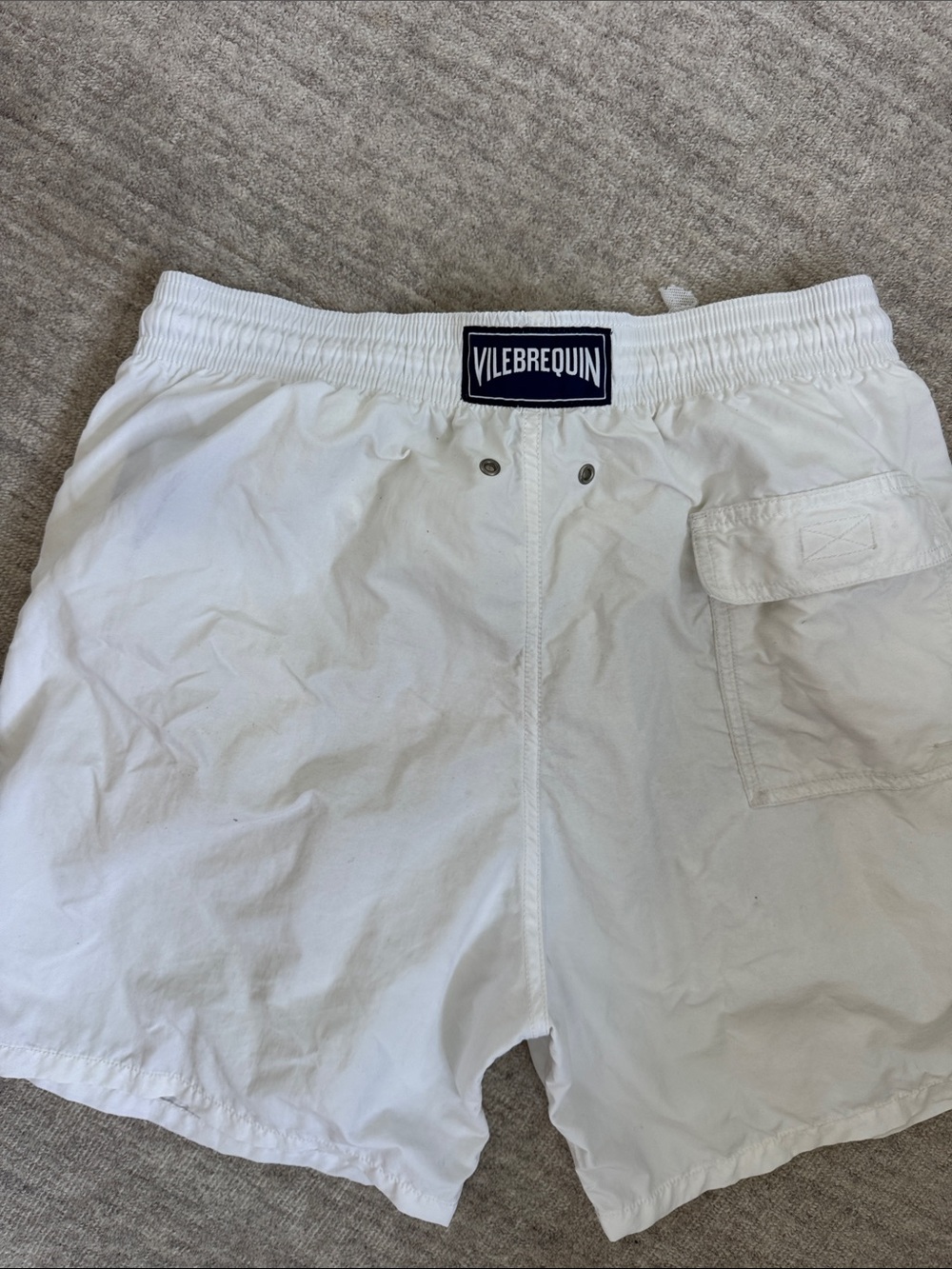 Vilebrequin Men's White Elastic Waist Swim Trunks
